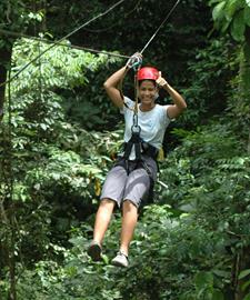 Traverse through the Costa Rican rainforest canopy on a zip-line for the ride of your life!