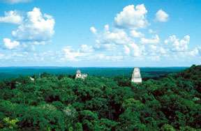 Mayan pyramids stand as timeless monuments to a mysterious past in the jungle of Guatemala.