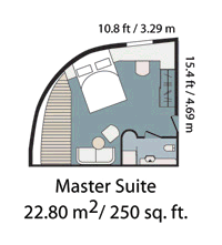 Boat Deck Master Suite Floor Plan, M/V Santa Cruz