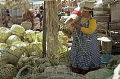 Take your pick of an amazing variety of woven straw baskets, Cuenca daily market, Ecuador