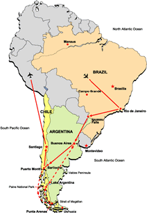 Chile Lakes and Iguazu Falls Route