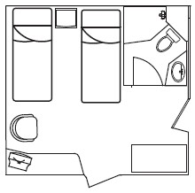 Junior Suite Floor Plan, M/V Galapagos Legend