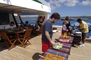 Alfresco Dining, Catamaran M/C Galapagos Seaman Journey