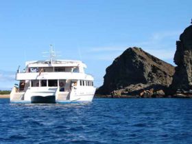 Catamaran M/C Galapagos Journey I, one of many vessels to choose from for your Galapagos Islands cruise.