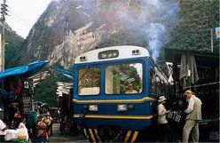 PeruRail at the Aguas Calientes station, where the market is literally just inches away!