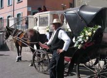 Horse-drawn carriage, Colonial Quito, Ecuador