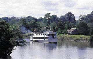 M/V Rio Amazonas exploring one of the many tributaries of the mighty Amazon River.