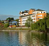 View from Lake, Hotel Cabanas del Lago, Puerto Varas, Chile View from Lake, Hotel Cabanas del Lago, Puerto Varas, Chile