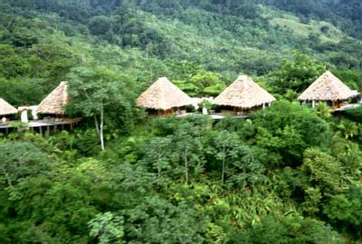 Lapa Rios Lodge bungalows overlooking the Pacific Ocean 350 feet below, Puerto Jimenez, Costa Rica