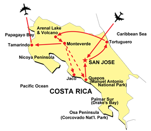 All Around Costa Rica Map