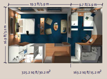 Galapagos M/V Santa Cruz II Darwin Suite Cabin Floor Plan