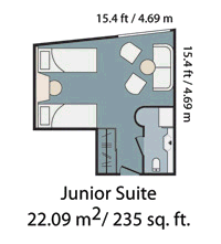 Boat Deck Junior Suite Floor Plan, M/V Santa Cruz