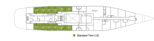 Galapagos M/V Santa Cruz Main Deck Plan