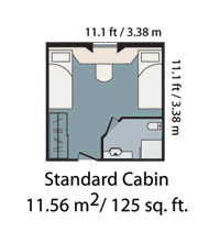 Boat Deck Standard Outside Cabin Floor Plan, M/V Santa Cruz