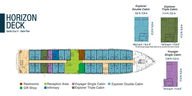 Galapagos M/V Santa Cruz Horizon Deck Plan