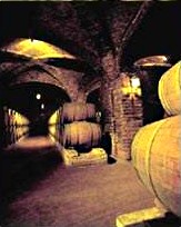 Vina Santa Rita's wine cellar, featuring French and American oak barrels.