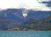 View of Peulla from lake, Peulla Mountain Lodge, Vincente Perez Rosales National Park, Chile
