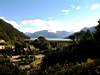 View of Lago Todos Los Santos lake from hotel room, Peulla Mountain Lodge, Vincente Perez Rosales National Park, Chile